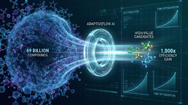 AdaptiveFlow: AI Cuts Ultra-Large Virtual Screening Costs by 1,000x