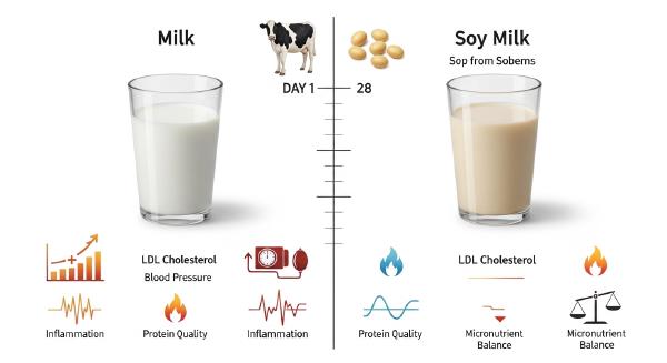 Soy Milk vs Milk: 28-Day Effects on Cholesterol & Health